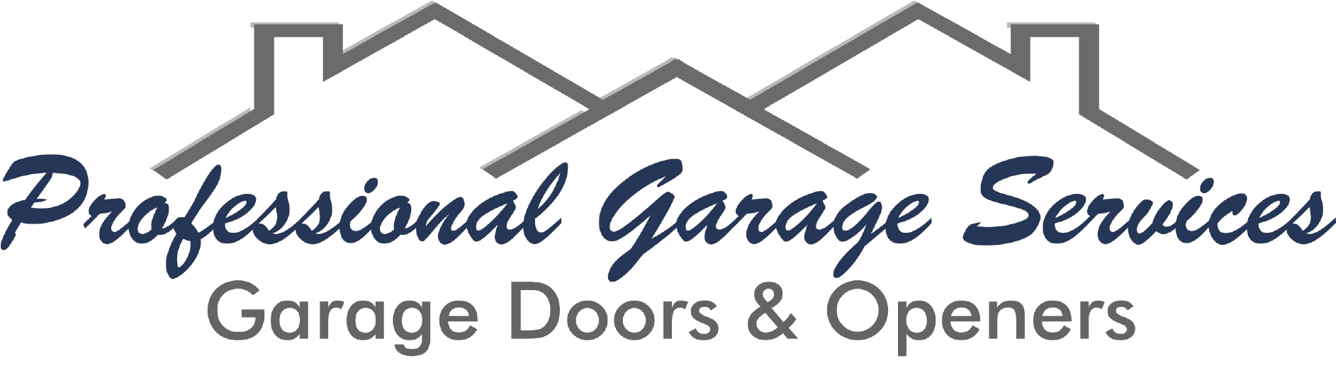 A black and white logo of a garage door company.